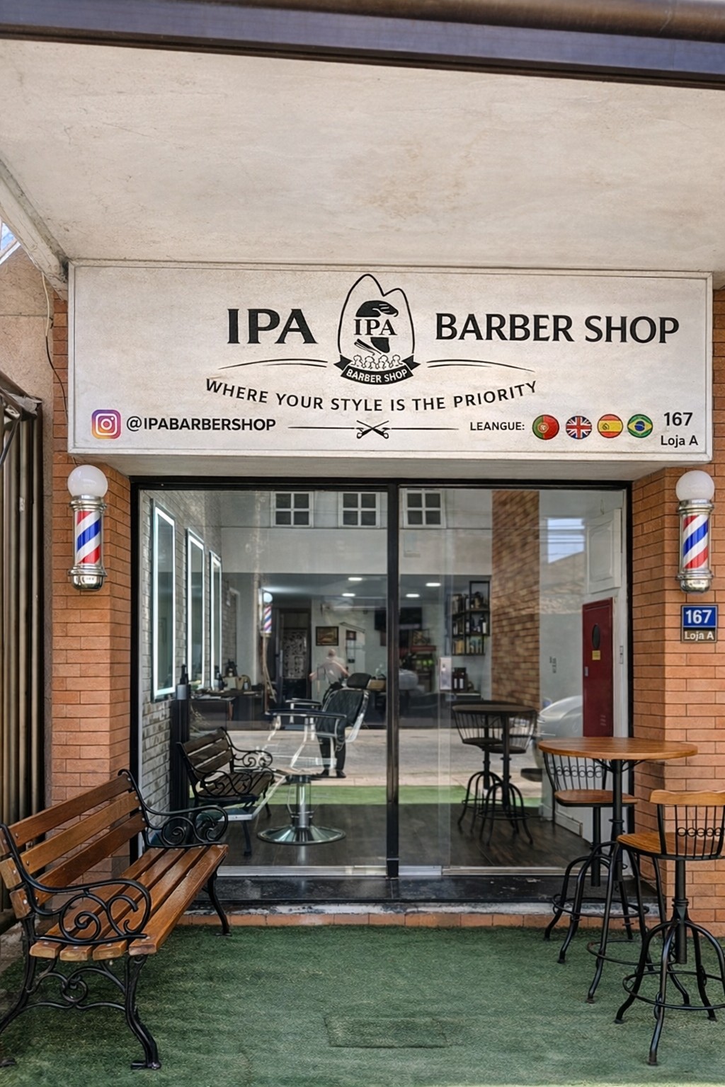 Interior da IPA Barber Shop